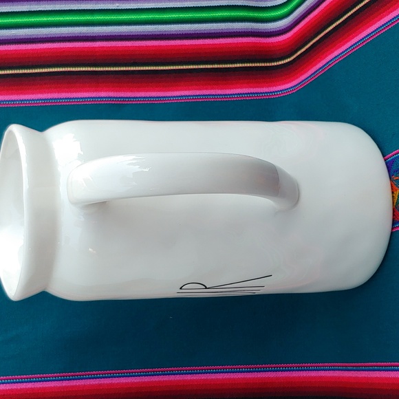 Rae Dunn Ceramic "Pour" Serving Pitcher White holds One Quart - Picture 10 of 15